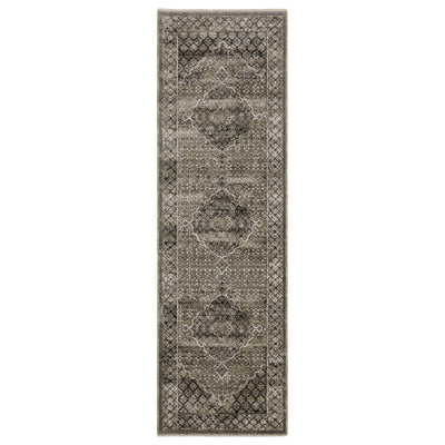 Oriental Weavers Chamberlain CH02D plush traditional rug featuring decorative pattern in grey/ beige tones