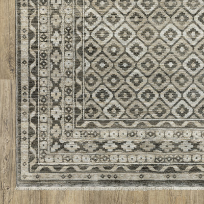 Oriental Weavers Chamberlain CH03B plush traditional rug featuring decorative pattern in grey/ beige tones