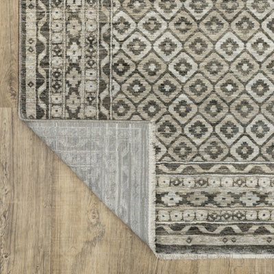 Oriental Weavers Chamberlain CH03B plush traditional rug featuring decorative pattern in grey/ beige tones