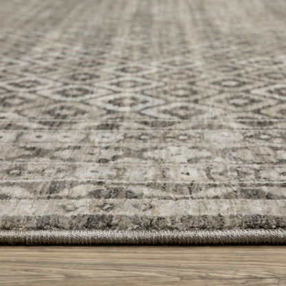 Oriental Weavers Chamberlain CH03B plush traditional rug featuring decorative pattern in grey/ beige tones