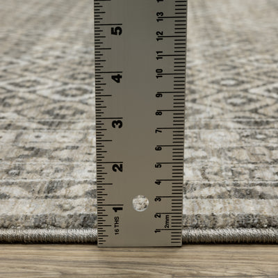Oriental Weavers Chamberlain CH03B plush traditional rug featuring decorative pattern in grey/ beige tones