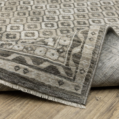 Oriental Weavers Chamberlain CH03B plush traditional rug featuring decorative pattern in grey/ beige tones