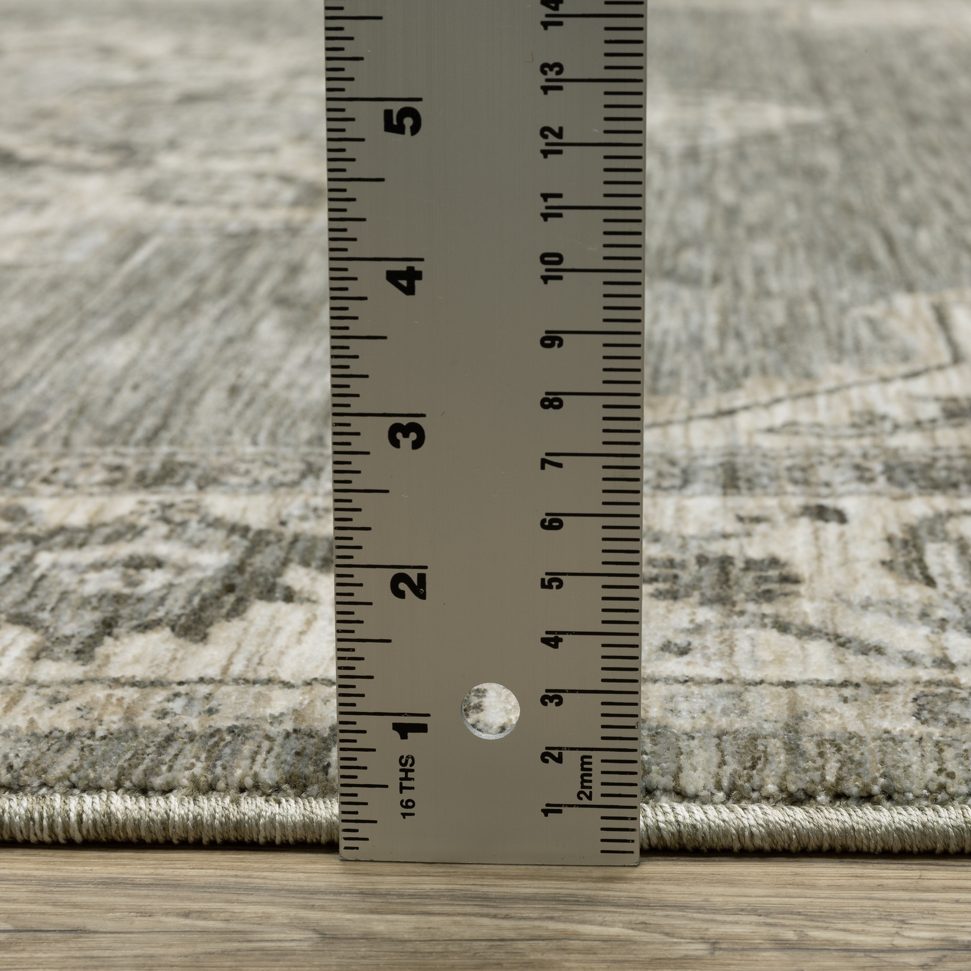 Oriental Weavers Chamberlain CH05A plush traditional rug featuring decorative pattern in grey/ beige tones
