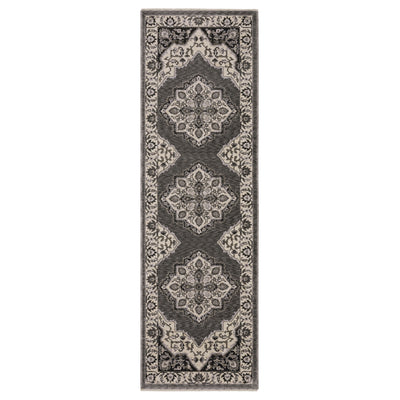 Oriental Weavers Chamberlain CH05A plush traditional rug featuring decorative pattern in grey/ beige tones