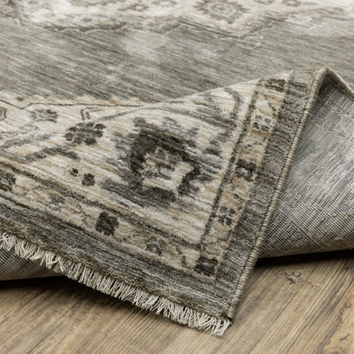Oriental Weavers Chamberlain CH05A plush traditional rug featuring decorative pattern in grey/ beige tones
