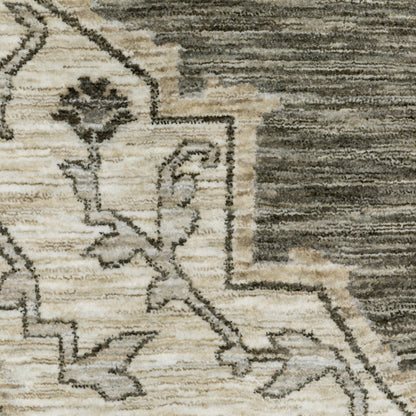 Oriental Weavers Chamberlain CH05A plush traditional rug featuring decorative pattern in grey/ beige tones