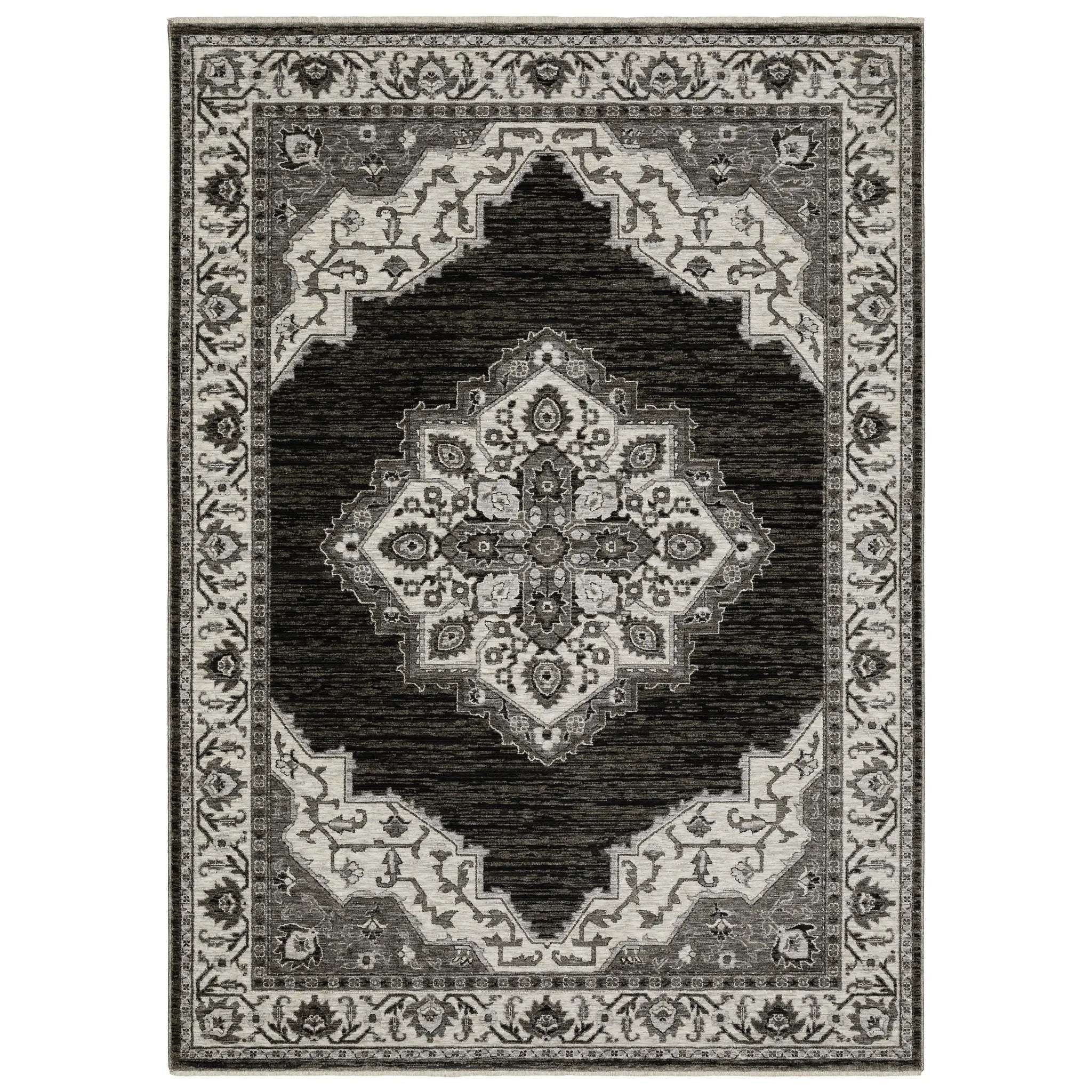 Chamberlain CH05C Charcoal/ Ivory Area Rug by Oriental Weavers