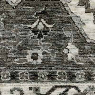 Oriental Weavers Chamberlain CH05C plush traditional rug featuring decorative pattern in charcoal/ ivory tones