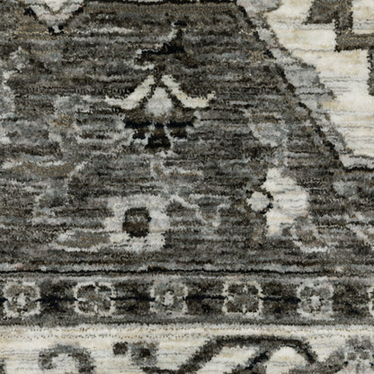Oriental Weavers Chamberlain CH05C plush traditional rug featuring decorative pattern in charcoal/ ivory tones