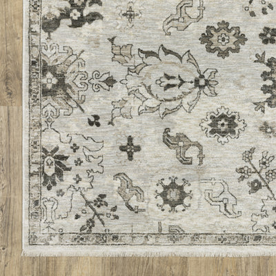 Oriental Weavers Chamberlain CH06B plush traditional rug featuring decorative pattern in ivory/ grey tones