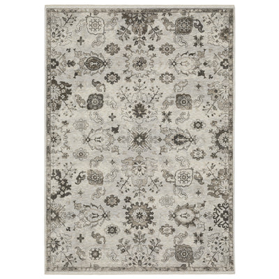 Oriental Weavers Chamberlain CH06B plush traditional rug featuring decorative pattern in ivory/ grey tones