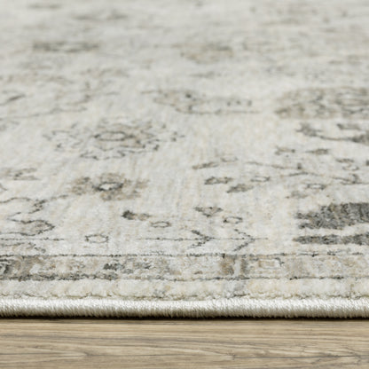 Oriental Weavers Chamberlain CH06B plush traditional rug featuring decorative pattern in ivory/ grey tones