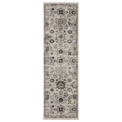 Oriental Weavers Chamberlain CH06B plush traditional rug featuring decorative pattern in ivory/ grey tones