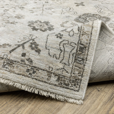 Oriental Weavers Chamberlain CH06B plush traditional rug featuring decorative pattern in ivory/ grey tones