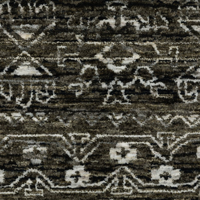Oriental Weavers Chamberlain CH07C plush traditional rug featuring decorative pattern in black/ grey tones