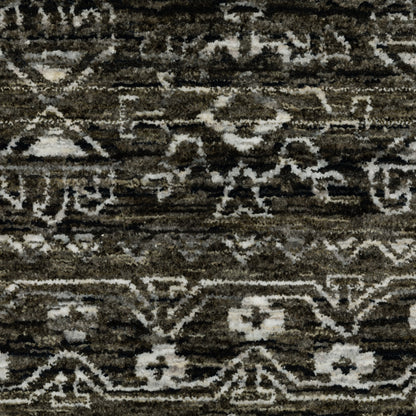 Oriental Weavers Chamberlain CH07C plush traditional rug featuring decorative pattern in black/ grey tones