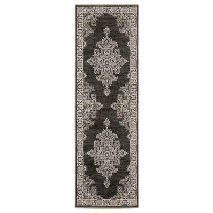Oriental Weavers Chamberlain CH08B plush traditional rug featuring decorative pattern in grey/ beige tones