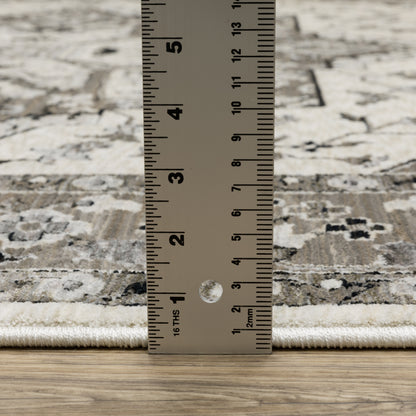 Oriental Weavers Chamberlain CH09A plush traditional rug featuring decorative pattern in ivory/ grey tones