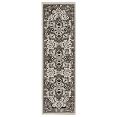 Oriental Weavers Chamberlain CH09A plush traditional rug featuring decorative pattern in ivory/ grey tones