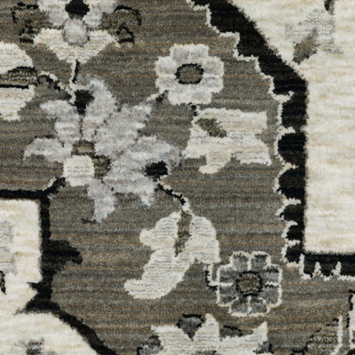 Oriental Weavers Chamberlain CH09A plush traditional rug featuring decorative pattern in ivory/ grey tones