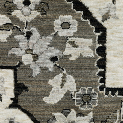 Oriental Weavers Chamberlain CH09A plush traditional rug featuring decorative pattern in ivory/ grey tones