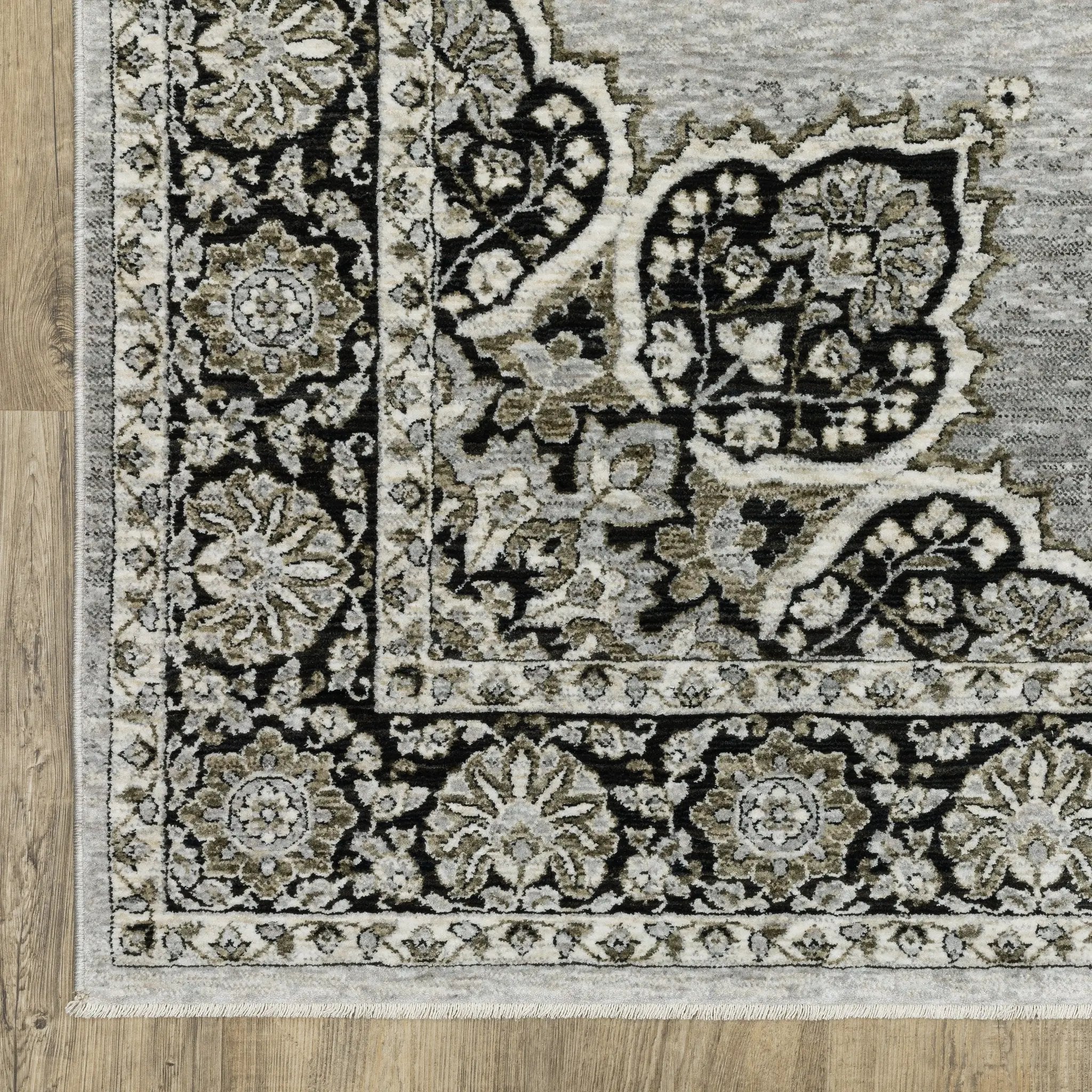 Chamberlain CH11L Grey/ Black Area Rug by Oriental Weavers