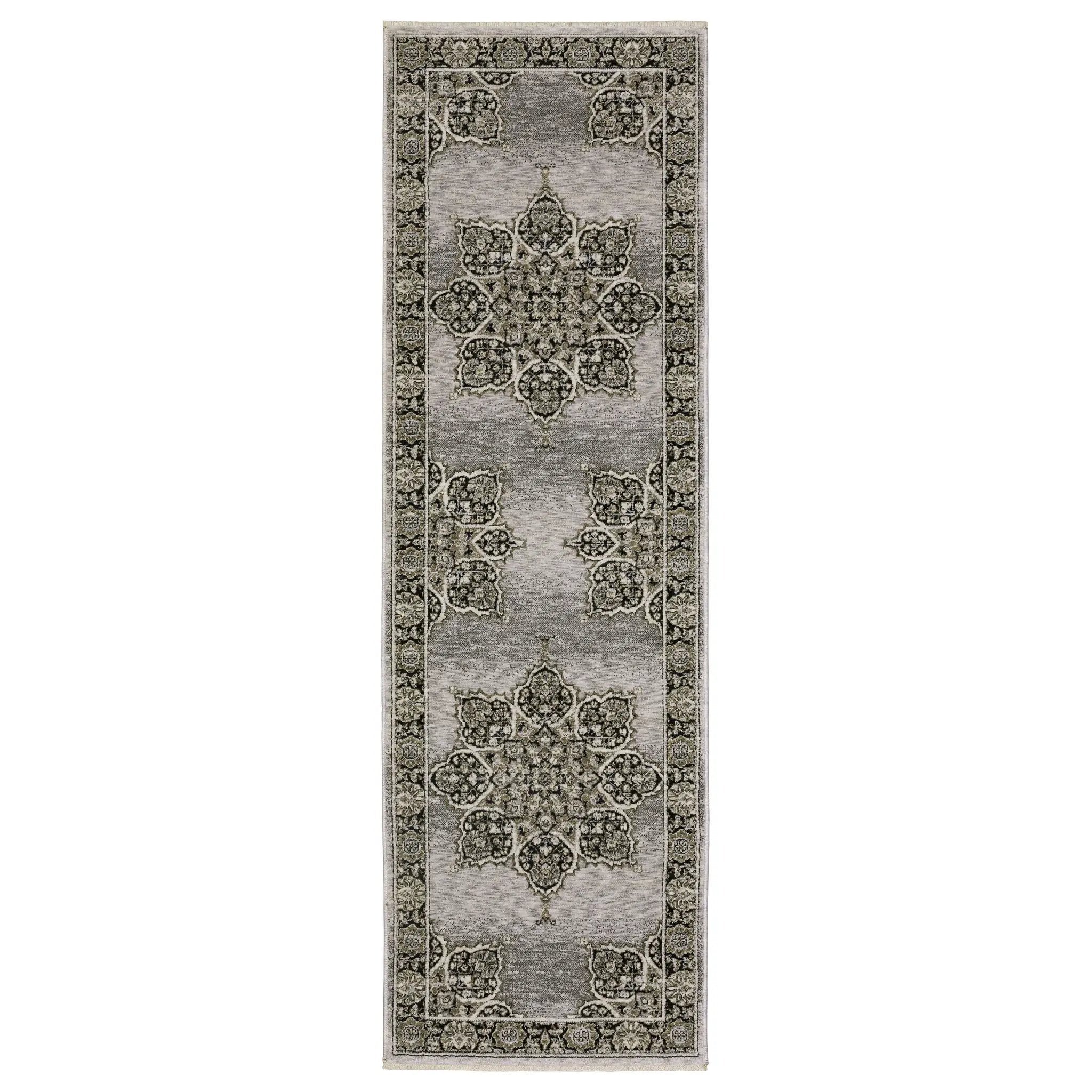 Chamberlain CH11L Grey/ Black Area Rug by Oriental Weavers