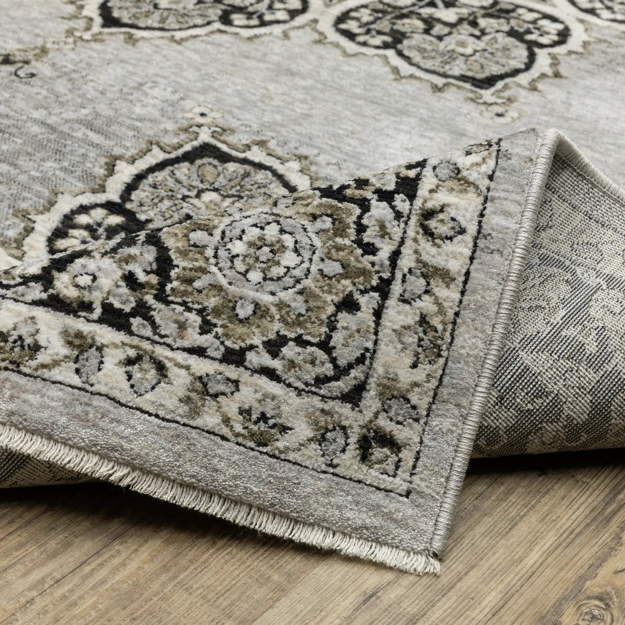 Chamberlain CH11L Grey/ Black Area Rug by Oriental Weavers