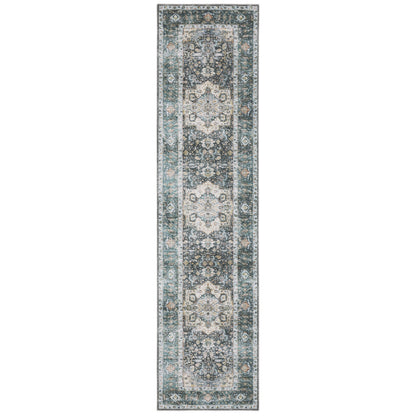 Oriental Weavers Charleston CHA01 traditional rug featuring decorative pattern in blue/ ivory tones