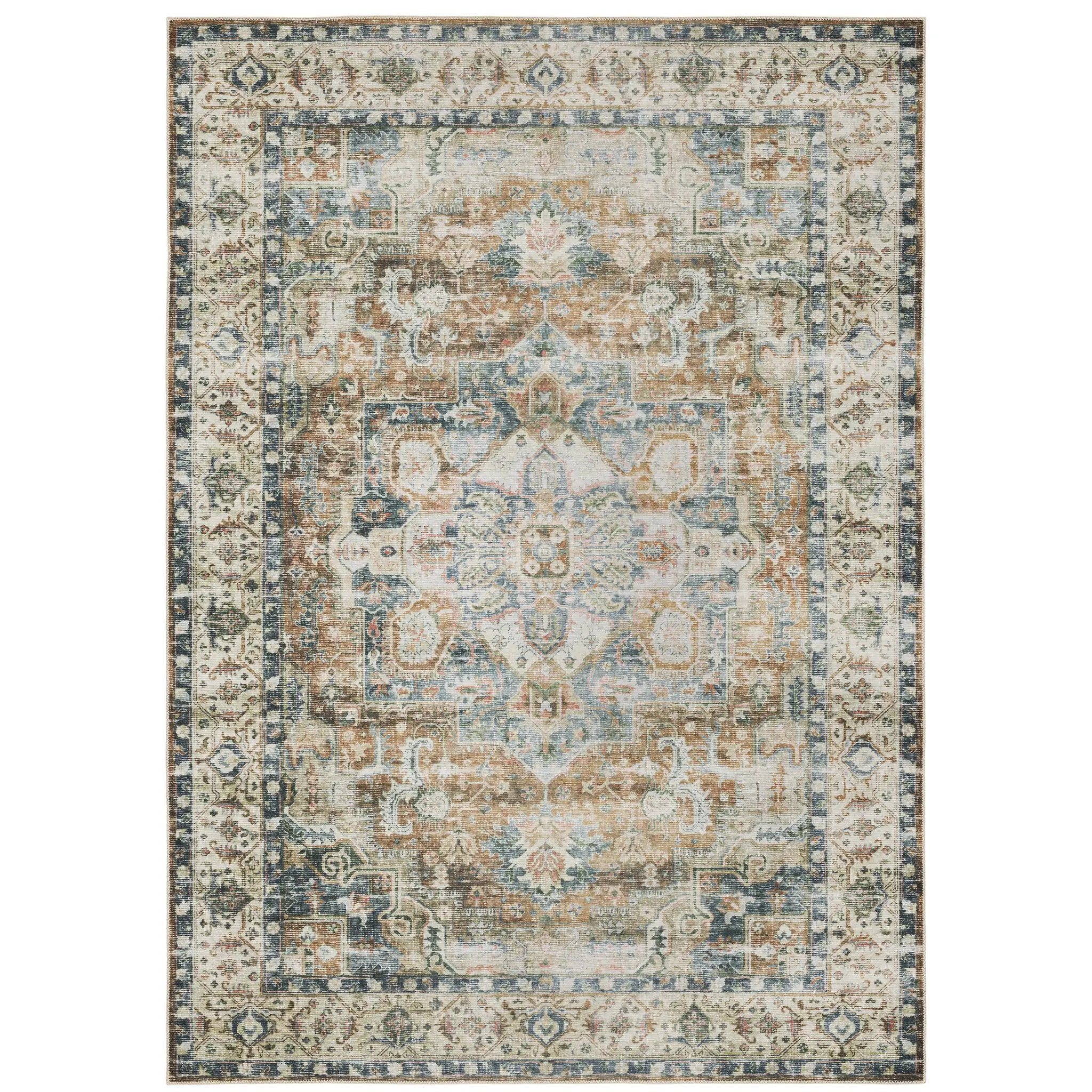Charleston CHA02 Blue/ Gold Area Rug by Oriental Weavers