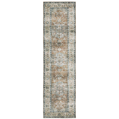 Oriental Weavers Charleston CHA02 traditional rug featuring decorative pattern in blue/ gold tones
