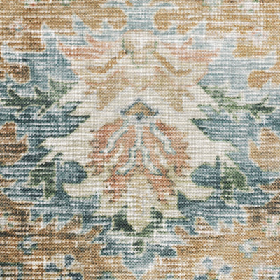 Oriental Weavers Charleston CHA02 traditional rug featuring decorative pattern in blue/ gold tones
