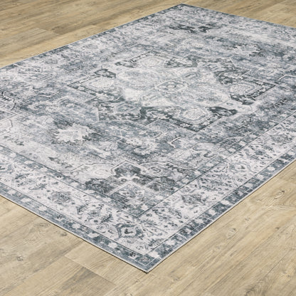 Oriental Weavers Charleston CHA03 traditional rug featuring decorative pattern in navy/ ivory tones