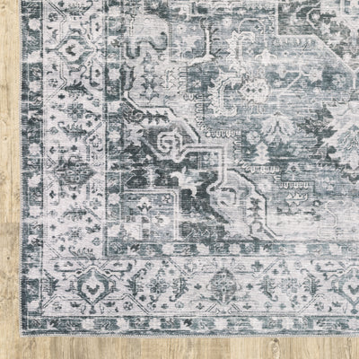 Oriental Weavers Charleston CHA03 traditional rug featuring decorative pattern in navy/ ivory tones