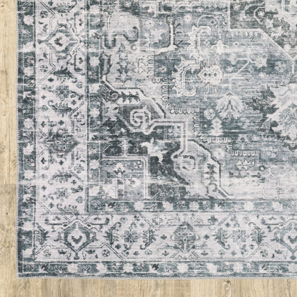 Oriental Weavers Charleston CHA03 traditional rug featuring decorative pattern in navy/ ivory tones