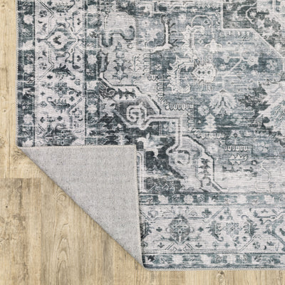 Oriental Weavers Charleston CHA03 traditional rug featuring decorative pattern in navy/ ivory tones