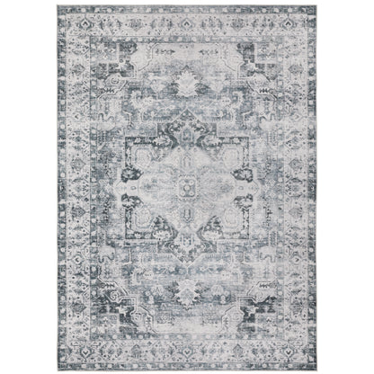 Oriental Weavers Charleston CHA03 traditional rug featuring decorative pattern in navy/ ivory tones