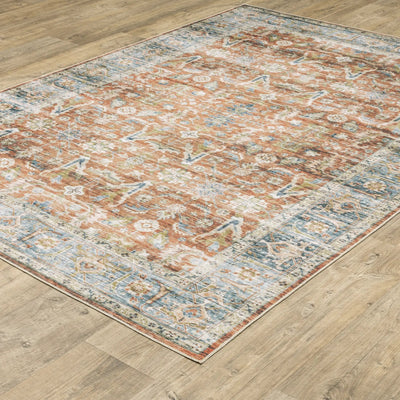 Charleston CHA04 Rust/ Blue Area Rug by Oriental Weavers
