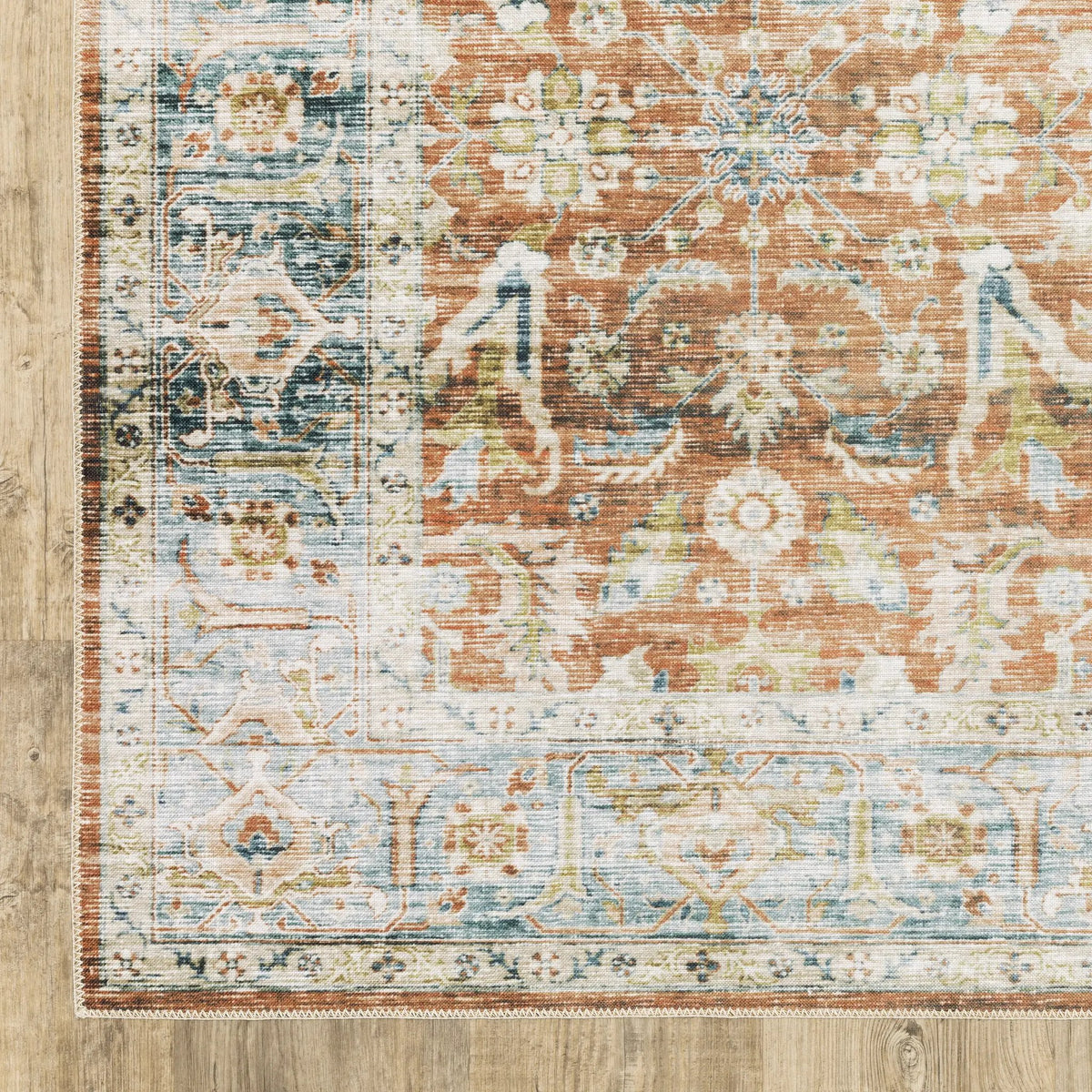 Charleston CHA04 Rust/ Blue Area Rug by Oriental Weavers