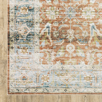 Charleston CHA04 Rust/ Blue Area Rug by Oriental Weavers