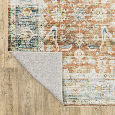 Charleston CHA04 Rust/ Blue Area Rug by Oriental Weavers