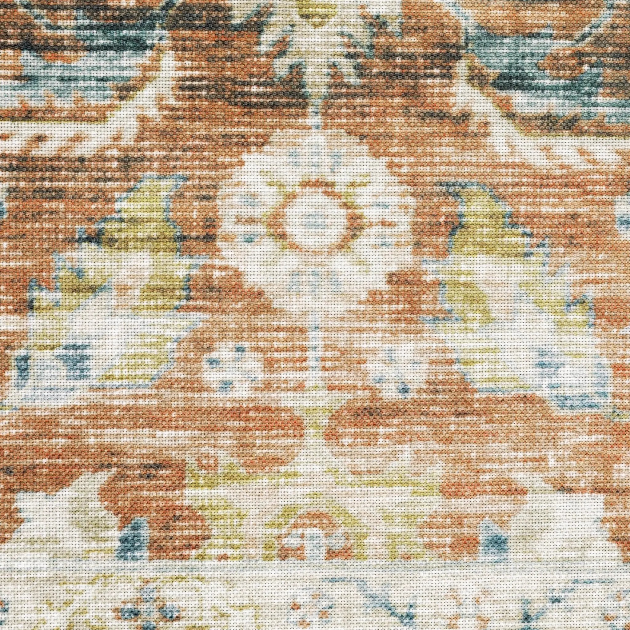 Charleston CHA04 Rust/ Blue Area Rug by Oriental Weavers