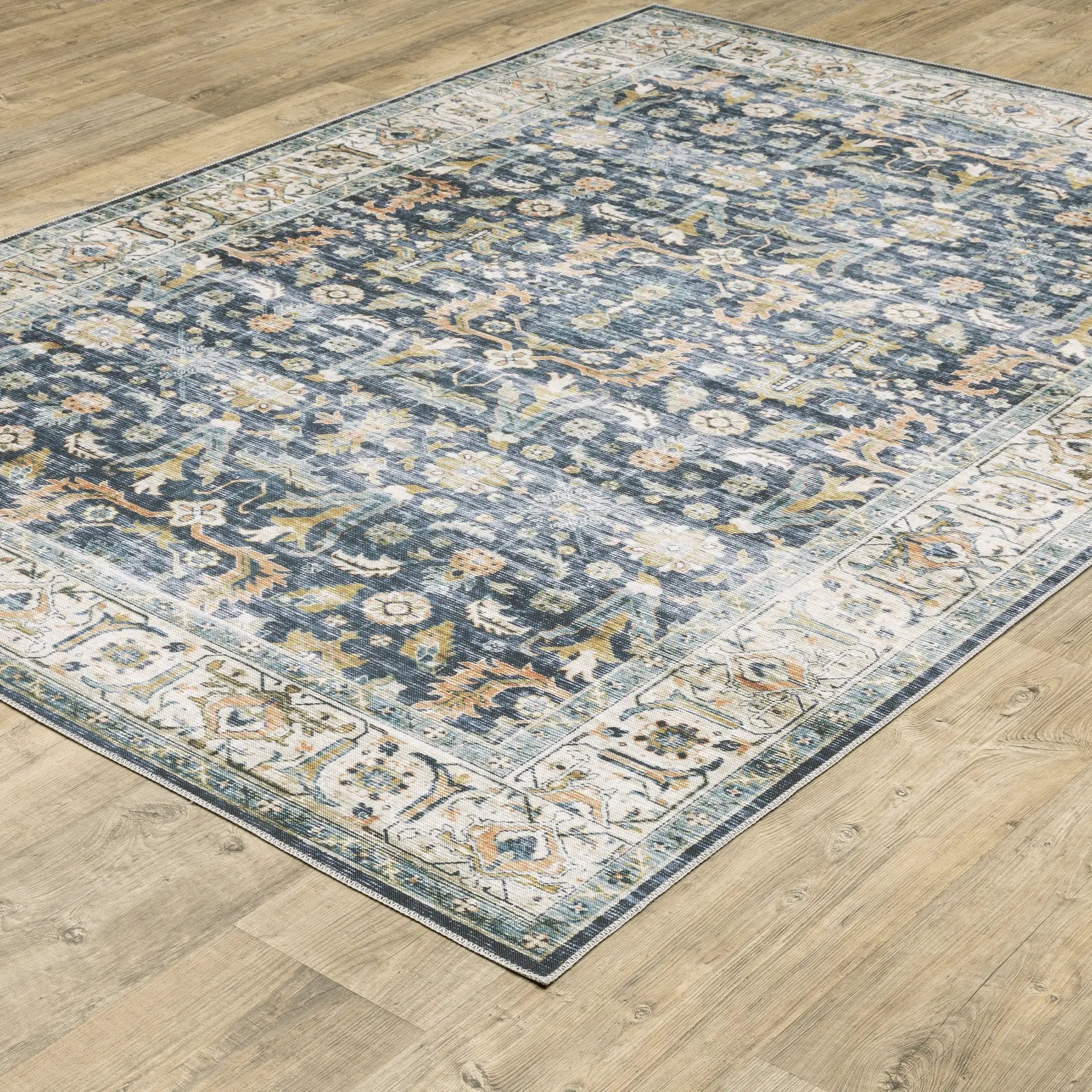 Charleston CHA05 Blue/ Gold Area Rug by Oriental Weavers