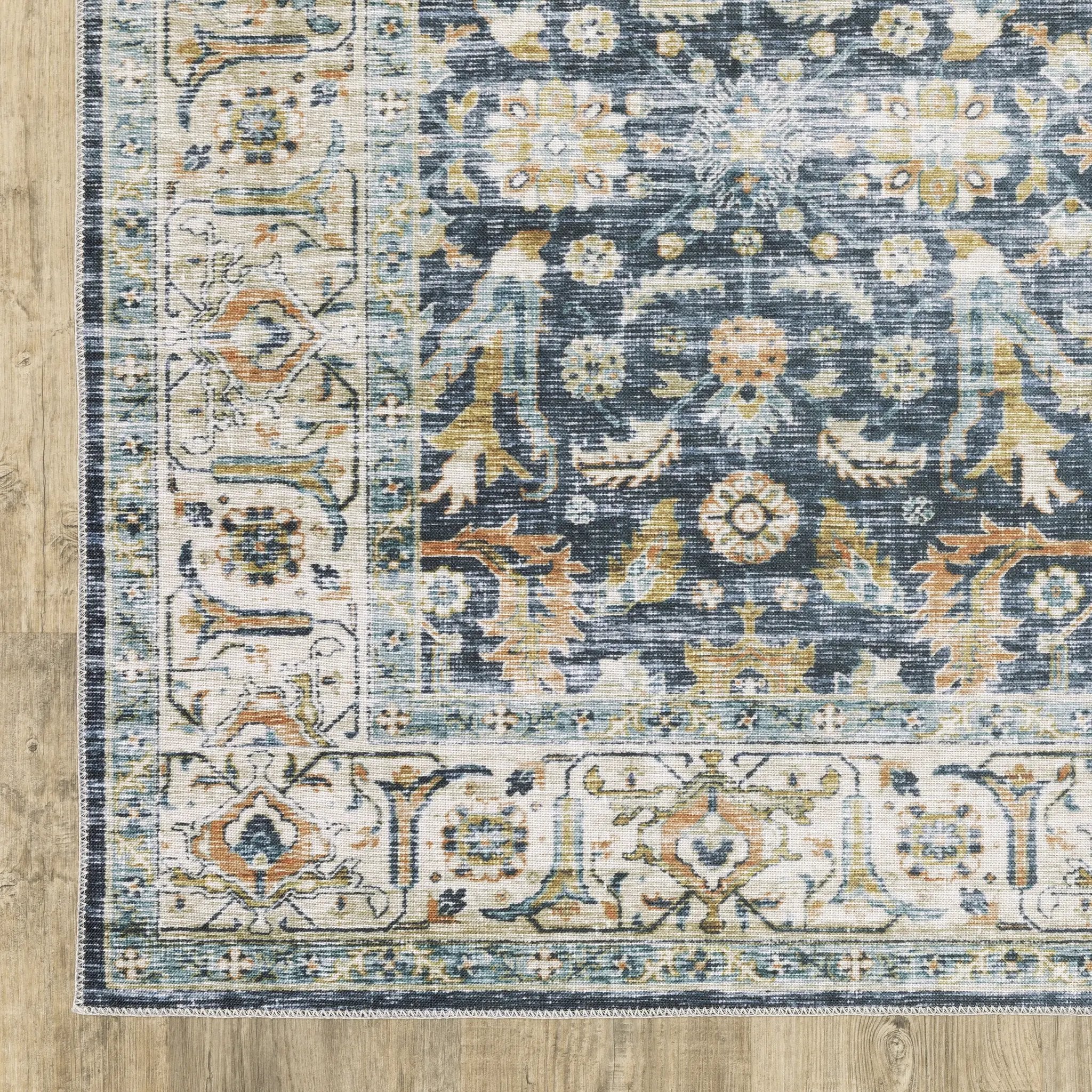 Charleston CHA05 Blue/ Gold Area Rug by Oriental Weavers