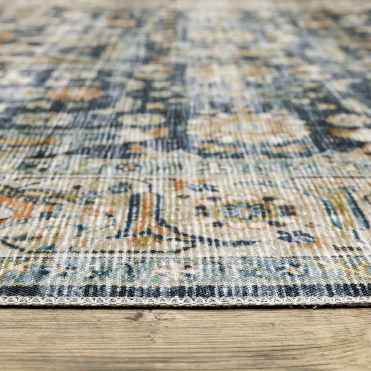 Charleston CHA05 Blue/ Gold Area Rug by Oriental Weavers