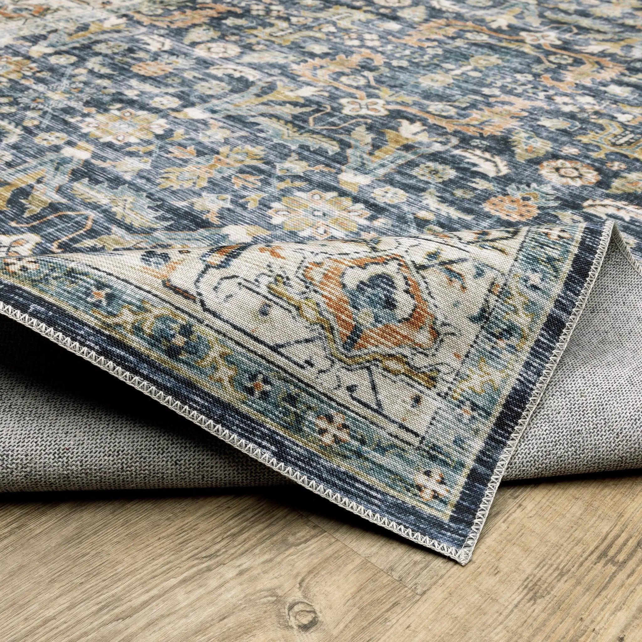 Charleston CHA05 Blue/ Gold Area Rug by Oriental Weavers
