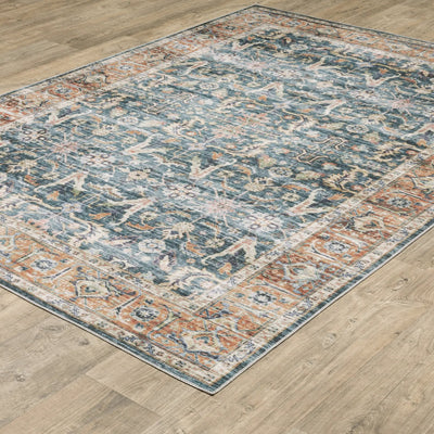 Charleston CHA06 Blue/ Rust Area Rug by Oriental Weavers