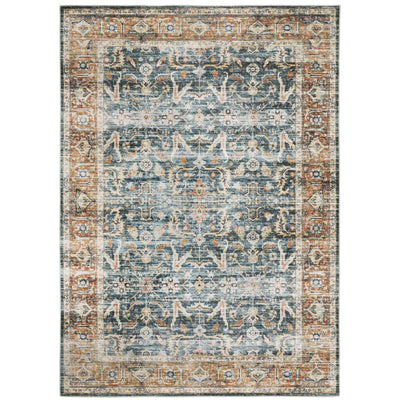 Charleston CHA06 Blue/ Rust Area Rug by Oriental Weavers