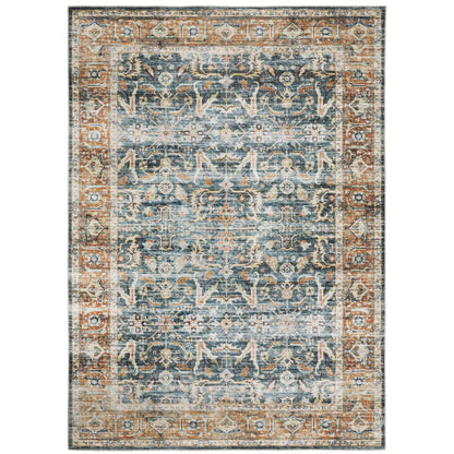 Oriental Weavers Charleston CHA06 traditional rug featuring decorative pattern in blue/ rust tones