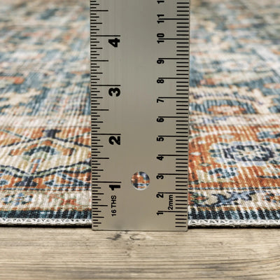 Charleston CHA06 Blue/ Rust Area Rug by Oriental Weavers